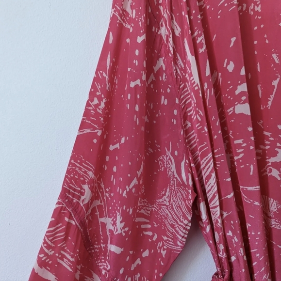 Religion Pink Zebra Retro Graphic Button Shirt Maxi Silky Dress | Size XXL / 18 - Picture 5 of 9